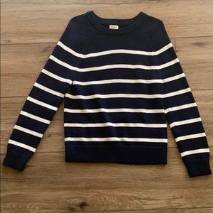 NWOT- J. Crew navy blue and white sweater- size S